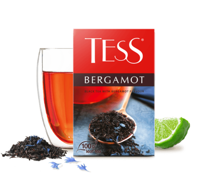 Черный чай с ароматом бергамота  TESS Bergamot листовой 100г фото